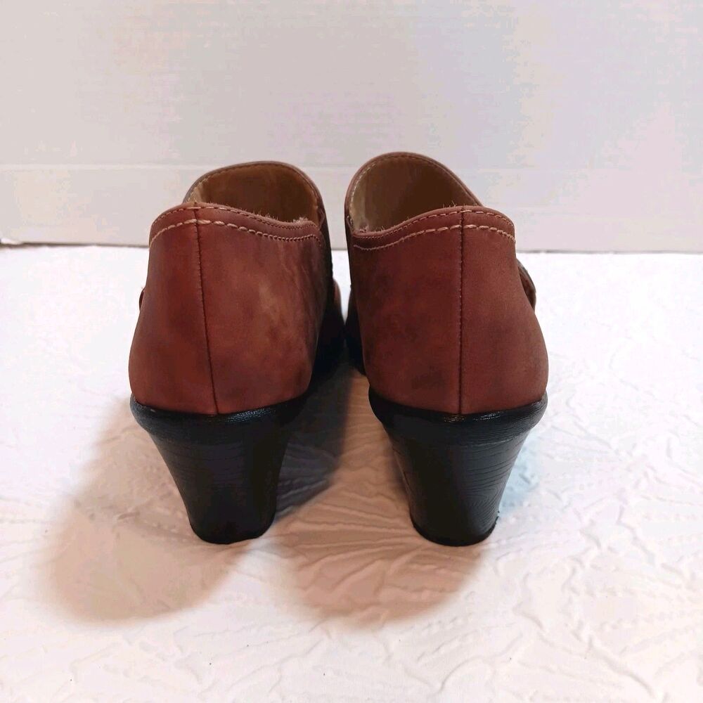 Softspots Brown Leather Mary Jane Block Heels Size 9 Slip On - Picture 4 of 10
